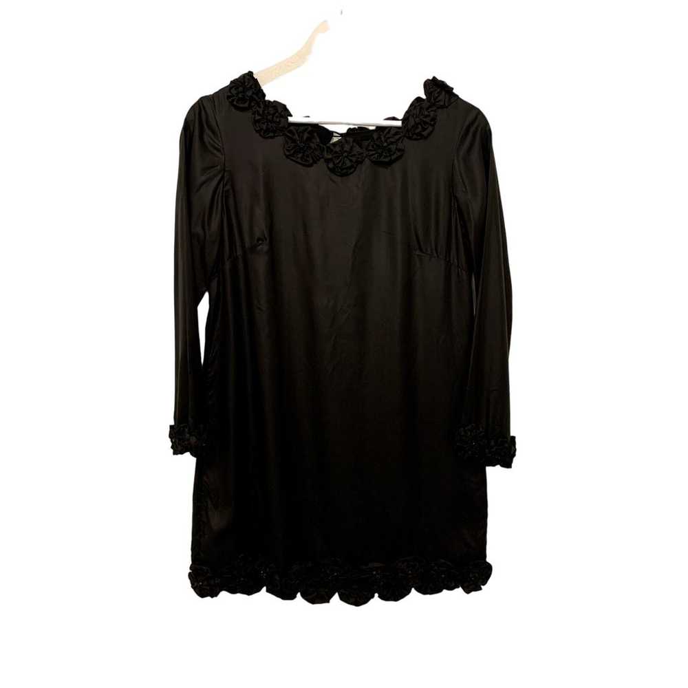 NWT French Connection 100% Silk Black Shift Dress… - image 1