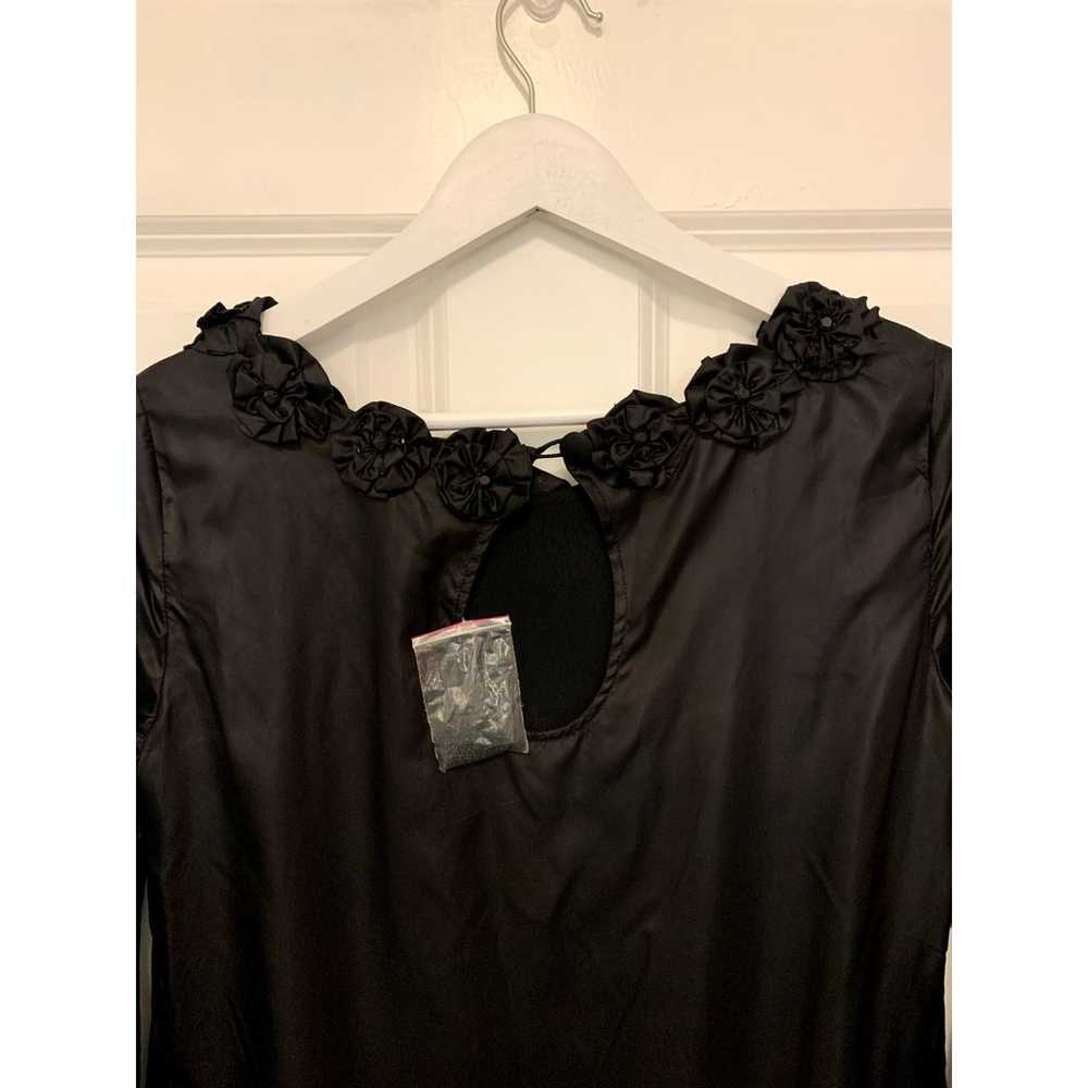 NWT French Connection 100% Silk Black Shift Dress… - image 2