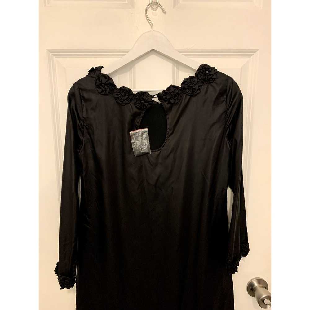 NWT French Connection 100% Silk Black Shift Dress… - image 7