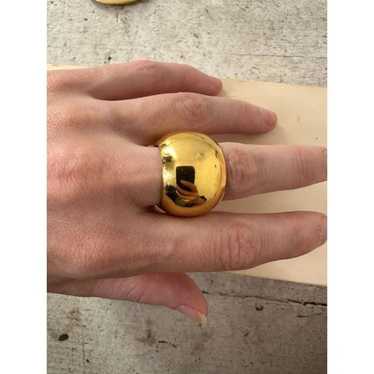 Vintage Chunky Gold Tone Dome Ring - image 1