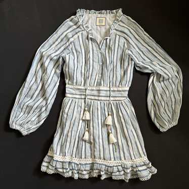 BELL by Alicia Bell blue white striped mini dress… - image 1