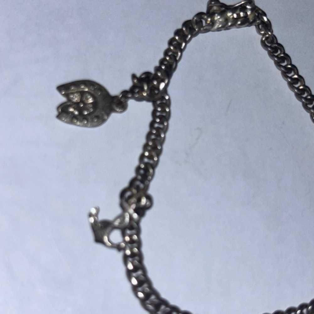 Vintage good luck sterling silver bracelet - image 2