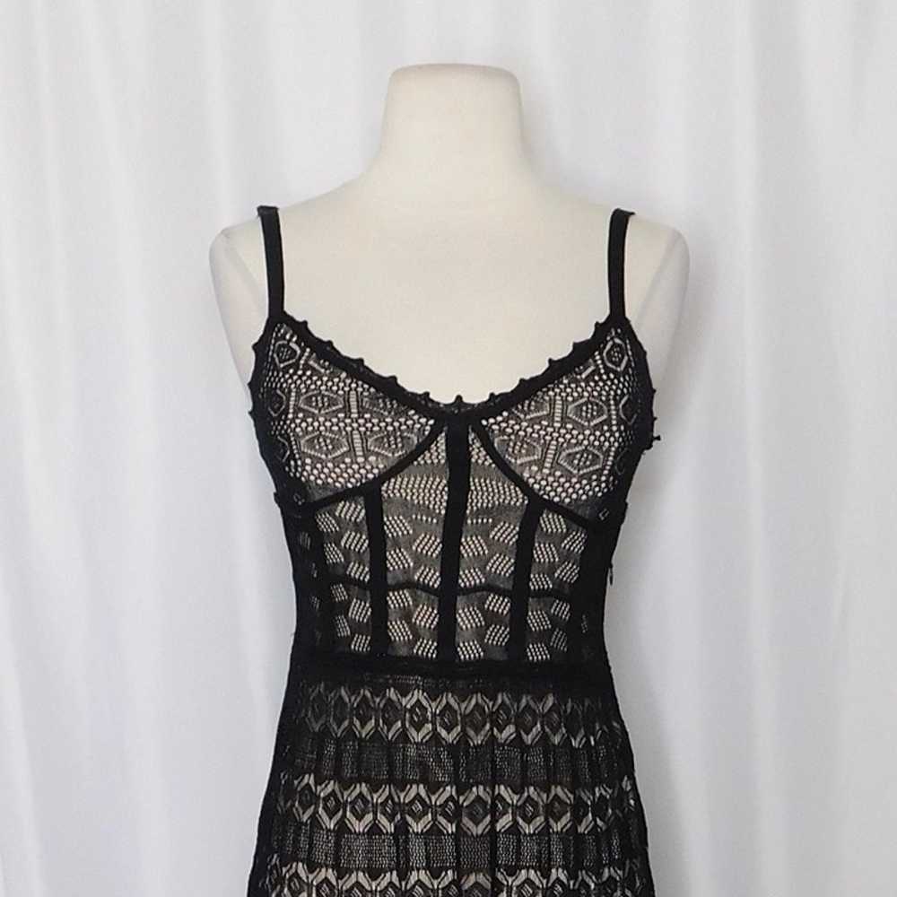 ZARA Black Lace Pointelle Knit Corsetry-Inspired … - image 3