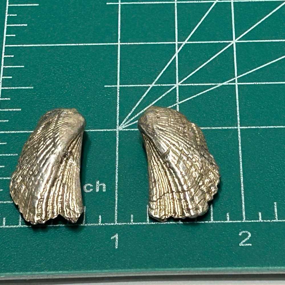 Earrings shells vintage designer signed BB rare s… - image 3