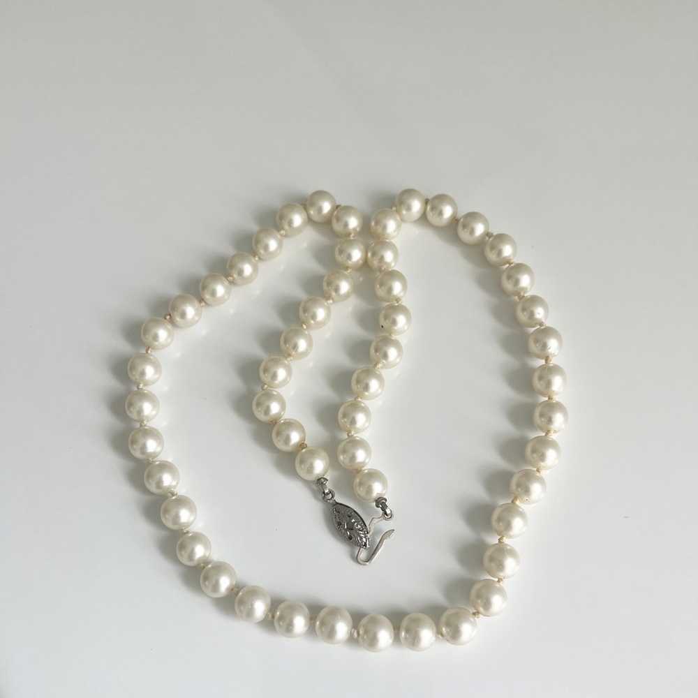 Macy’s Vintage hand knotted glass pearl necklace - image 1