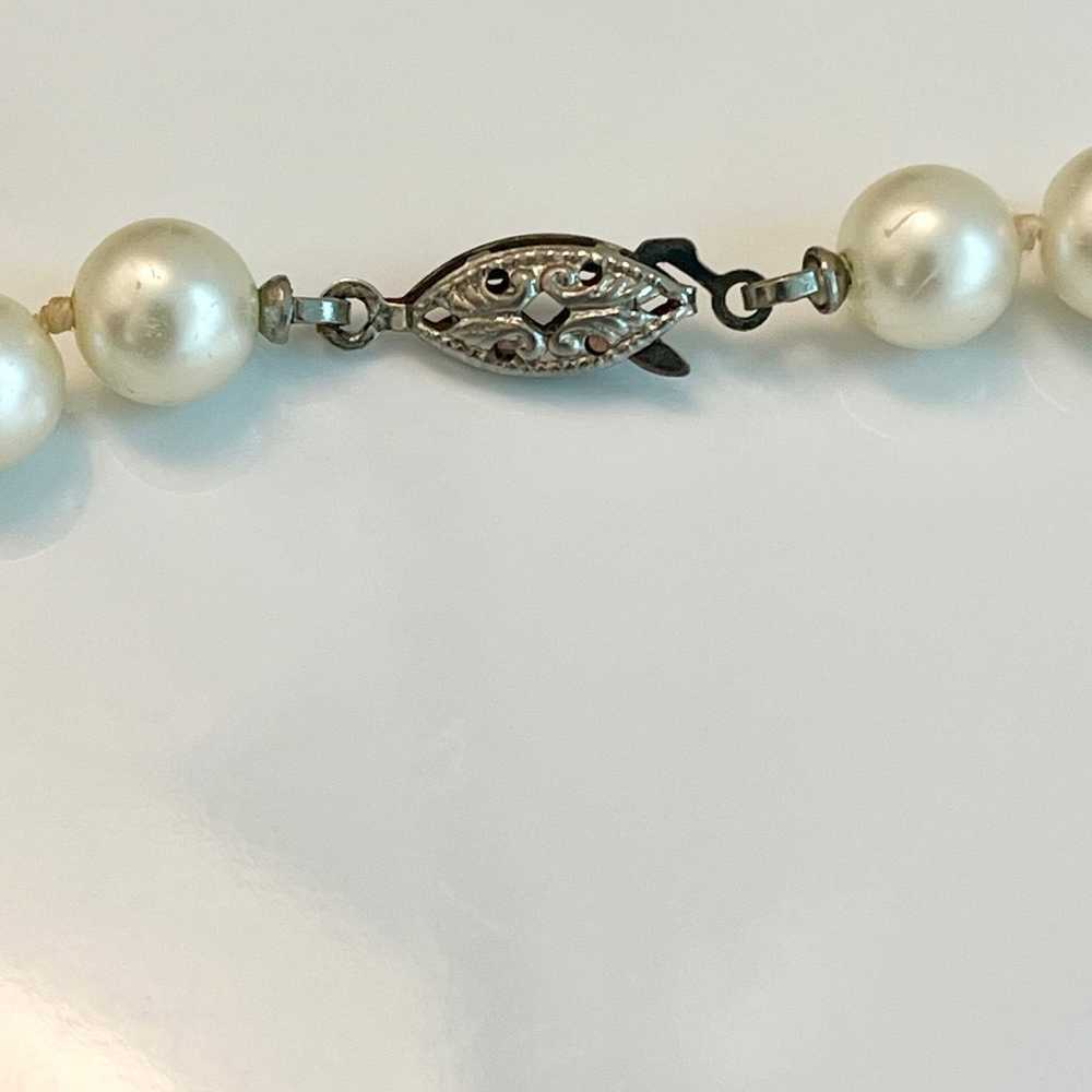 Macy’s Vintage hand knotted glass pearl necklace - image 2