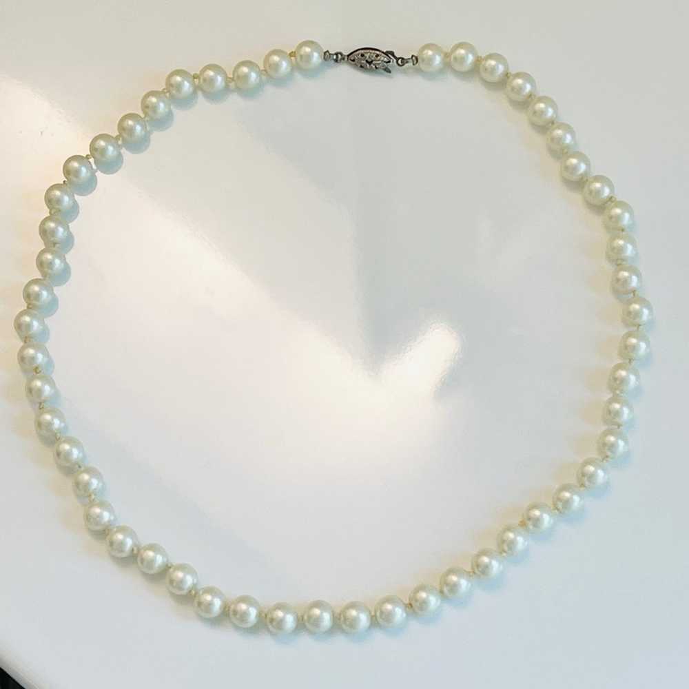 Macy’s Vintage hand knotted glass pearl necklace - image 9