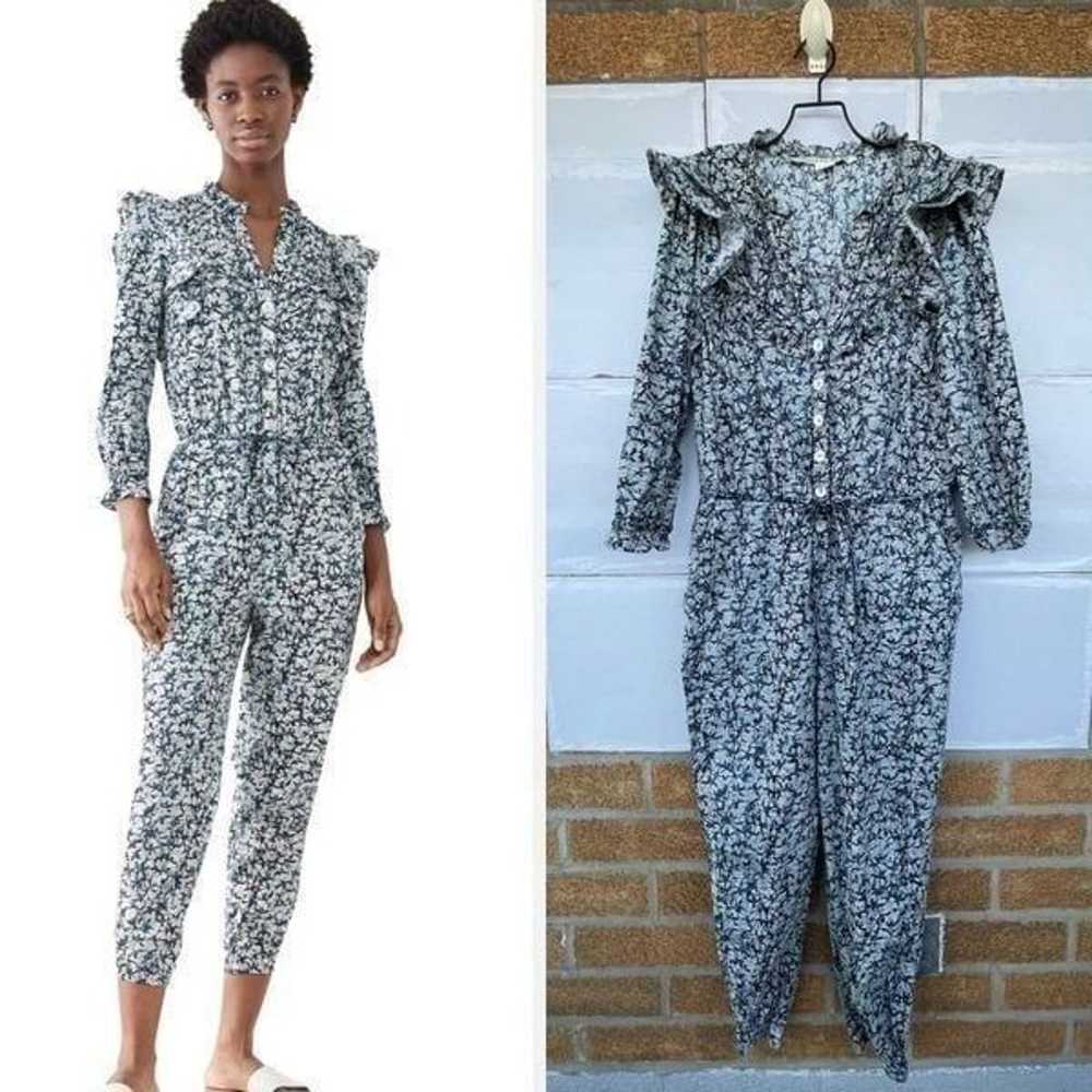 VERONICA BEARD Tanay Batik Puff Sleeve Jumpsuit S… - image 1