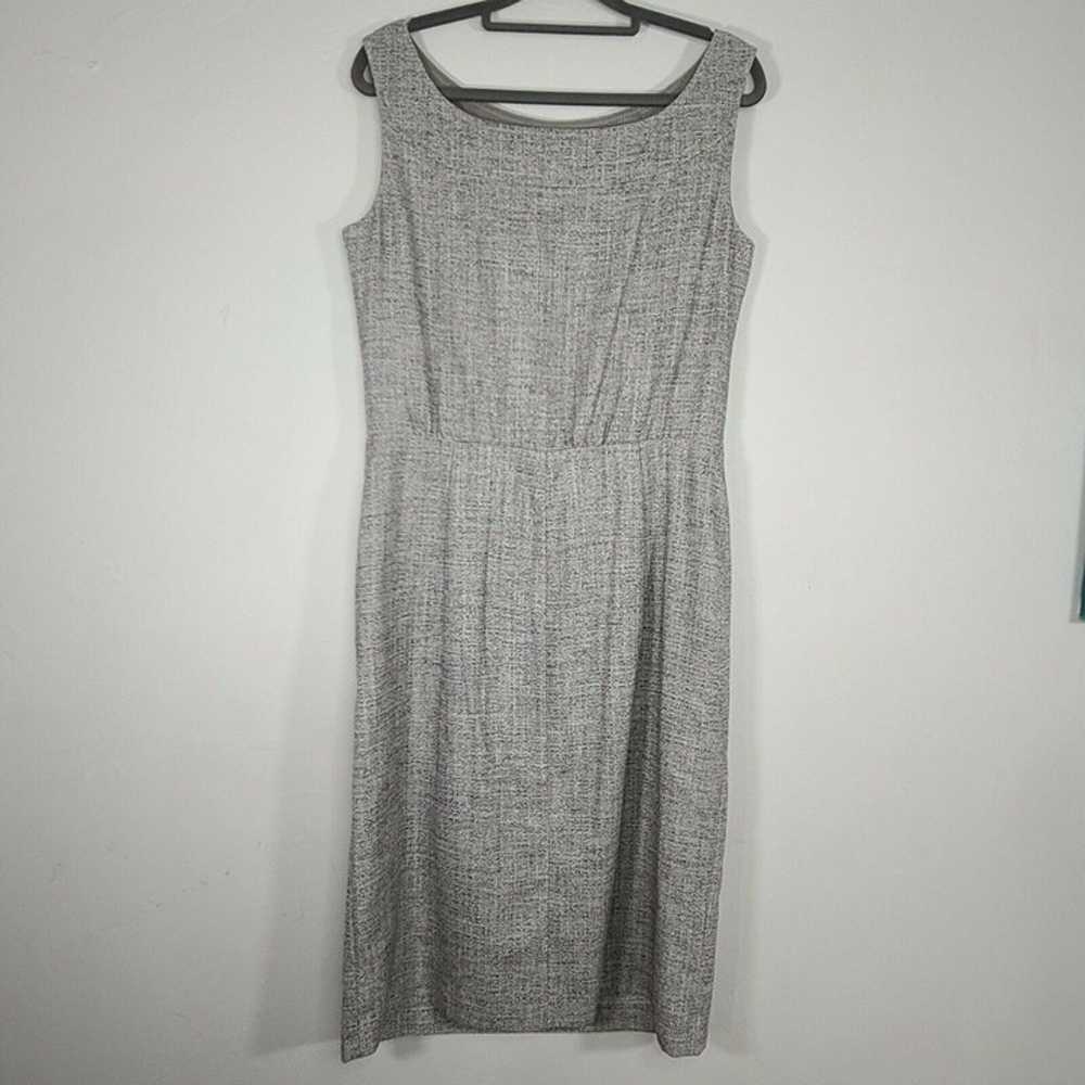 Escada Wool Silk Blend Gray Tweed Sleeveless Plea… - image 5