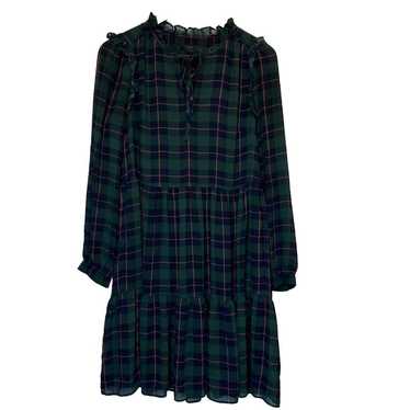 J Crew Medium Dress Tartan Plaid Green Blue Red Sh