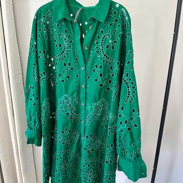 Anthropologie Eyelet Shirt Dress - image 1