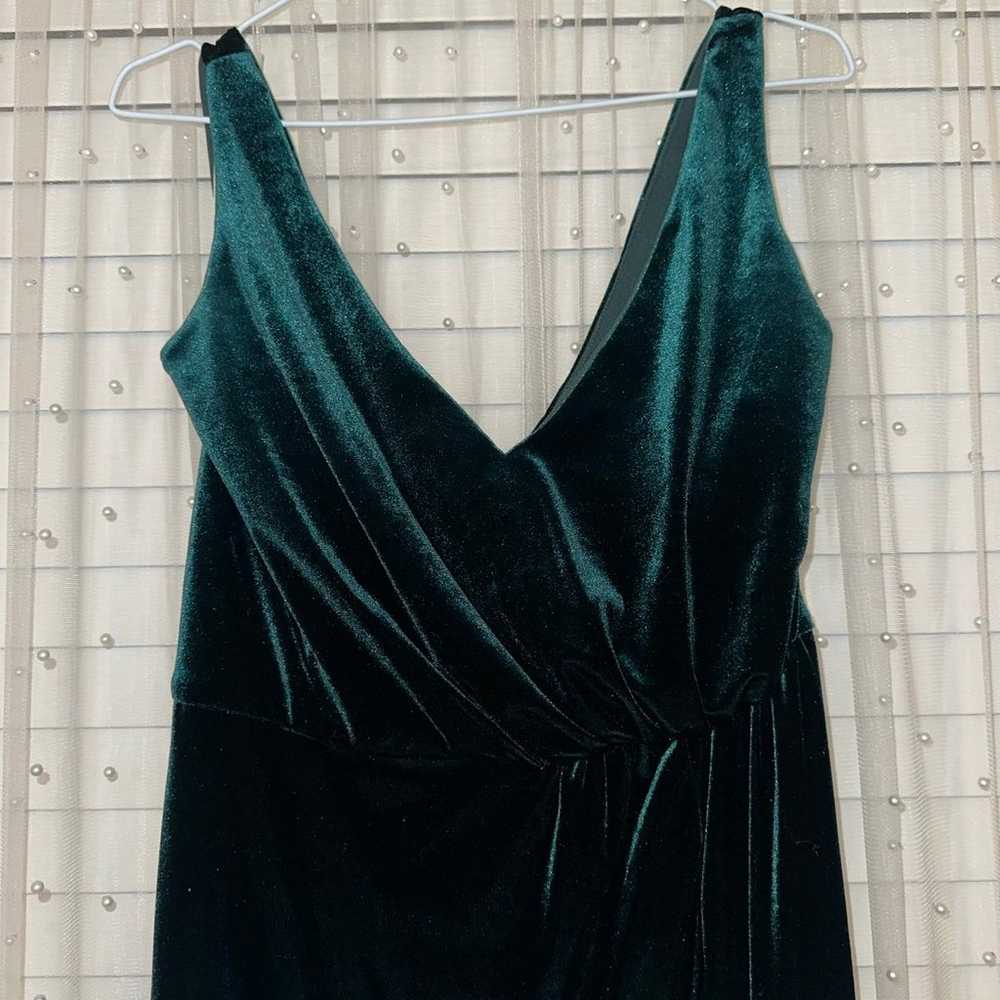 Emerald Green Velvet Dress - image 4