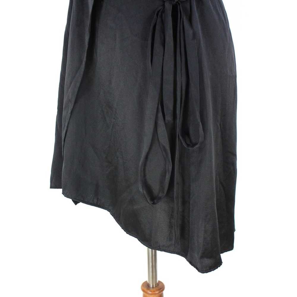 Reformation Luxe Silk Wrap Black Dress Pleated Sh… - image 5