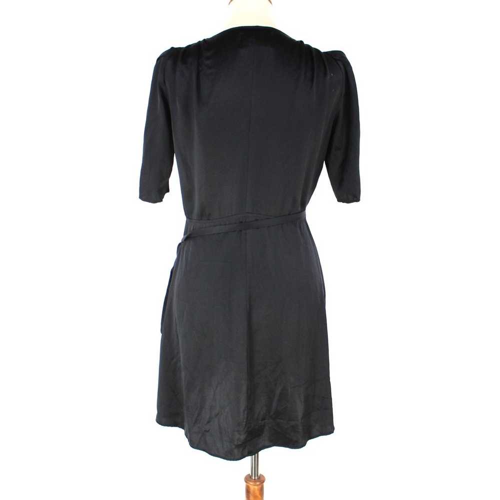 Reformation Luxe Silk Wrap Black Dress Pleated Sh… - image 6