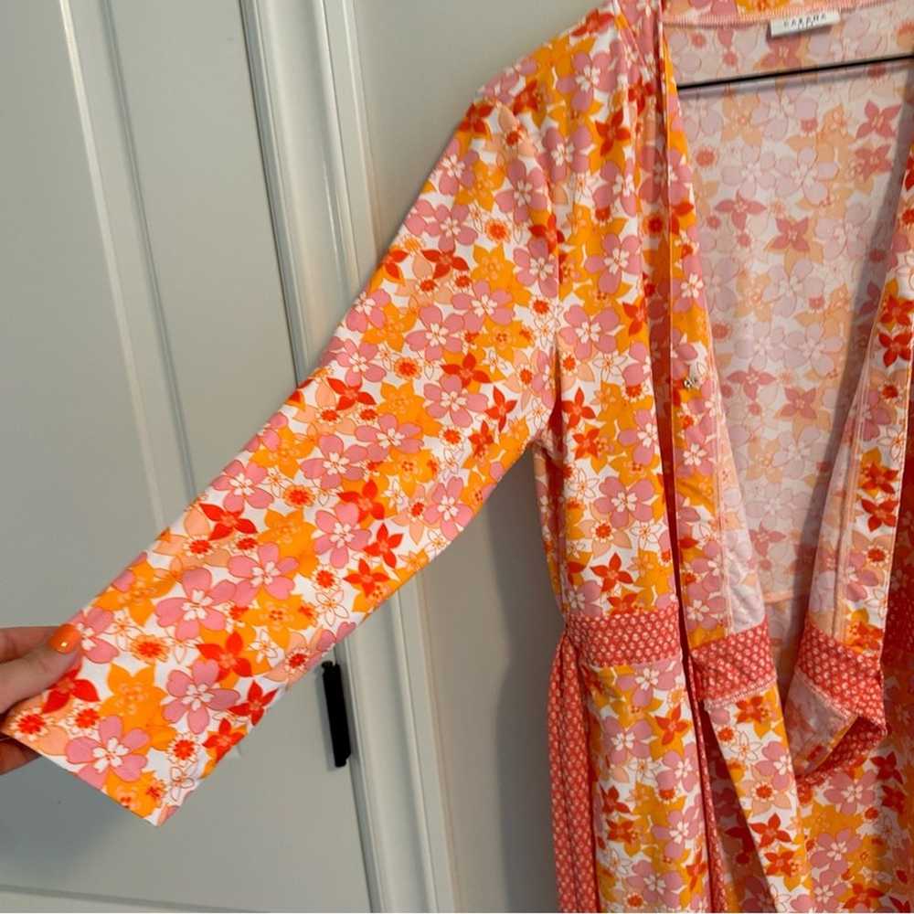 Cabana Life Orange Pink Floral UPF Romper Dress L… - image 11