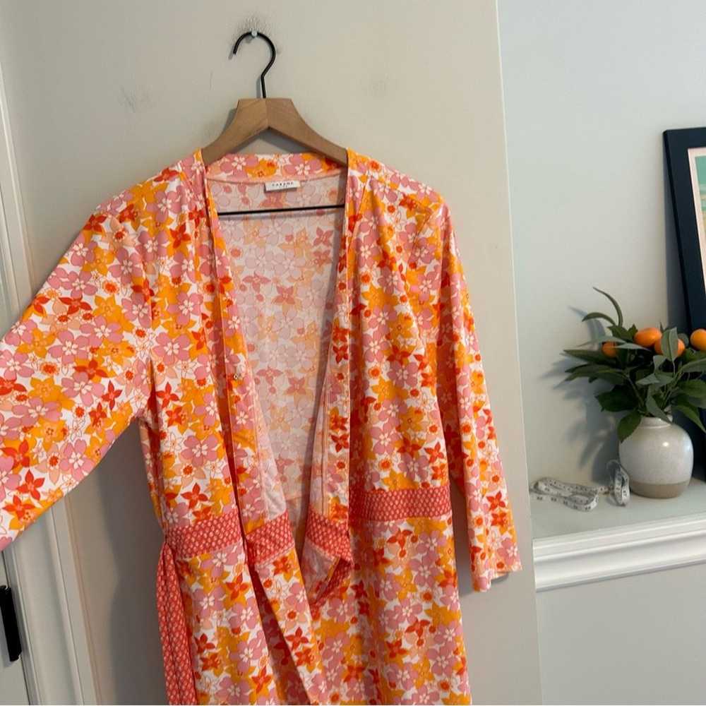 Cabana Life Orange Pink Floral UPF Romper Dress L… - image 9