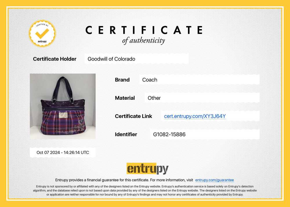 Authentic COACH Poppy Purple Tartan Glam Tote - image 11