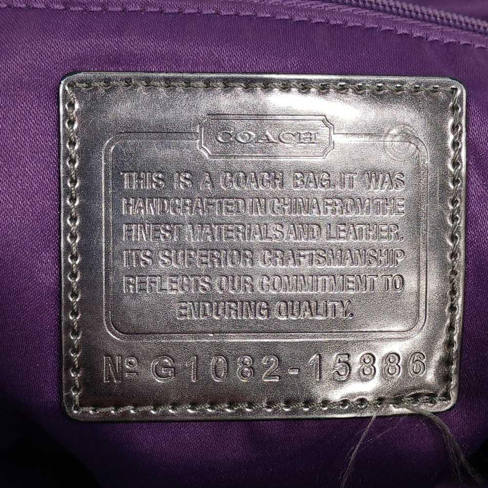 Authentic COACH Poppy Purple Tartan Glam Tote - image 7