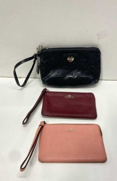 Coach Assorted Lot of 3 Leather Wristlets Handbags