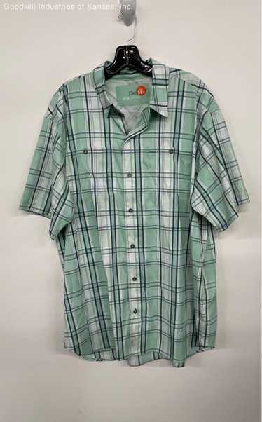 World Wide Sportsman Green Plaid Button Up T-shirt