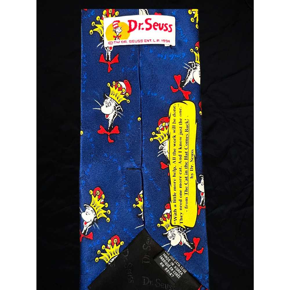 Vintage Dr Seuss Cat in the Hat Dark Blue Tie - 1… - image 2