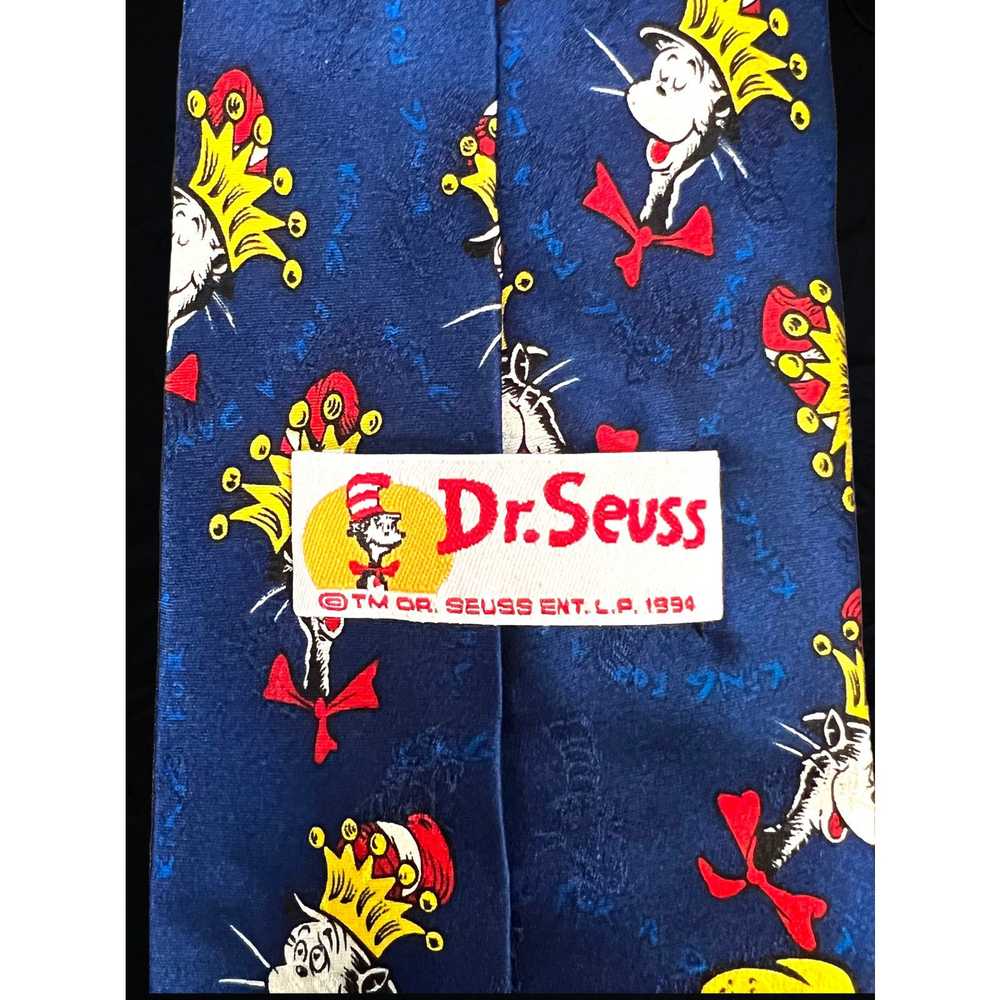 Vintage Dr Seuss Cat in the Hat Dark Blue Tie - 1… - image 3