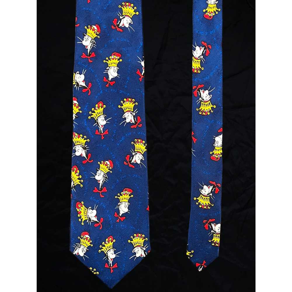 Vintage Dr Seuss Cat in the Hat Dark Blue Tie - 1… - image 5