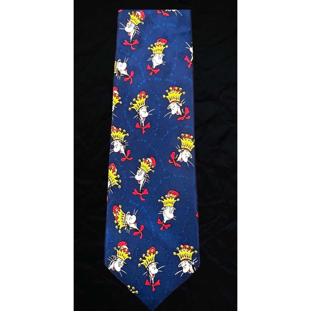 Vintage Dr Seuss Cat in the Hat Dark Blue Tie - 1… - image 7