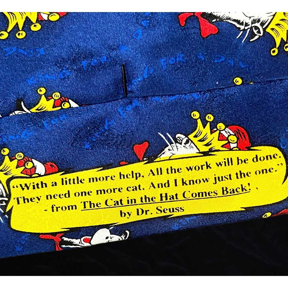 Vintage Dr Seuss Cat in the Hat Dark Blue Tie - 1… - image 8