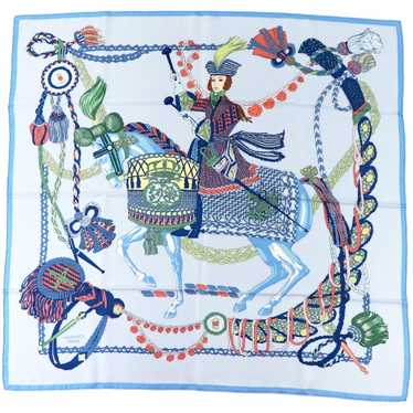 HERMES scarf 100% silk Multi Women Used Authentic - image 1