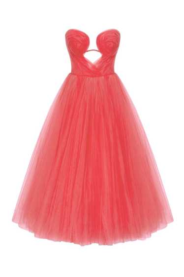 Milla Coral tender midi tulle dress