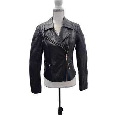 Apt. 9 Apt 9 black Faux Leather Motorcycle Jacket… - image 1