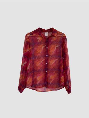 Vintage Nicola Vintage Mesh Printed Shirt in Red a