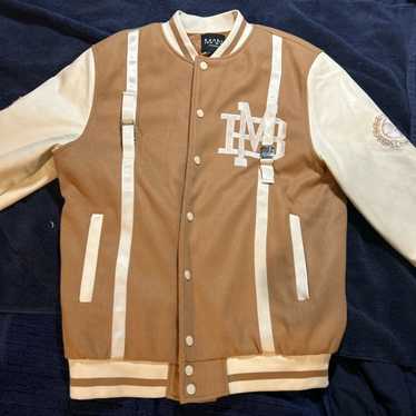 Boohoo BoohooMAN Tan/Brown Varsity Jacket - image 1