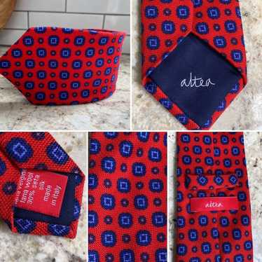 Altea Altea Red & Blue Foulard Wool & Silk Blend … - image 1