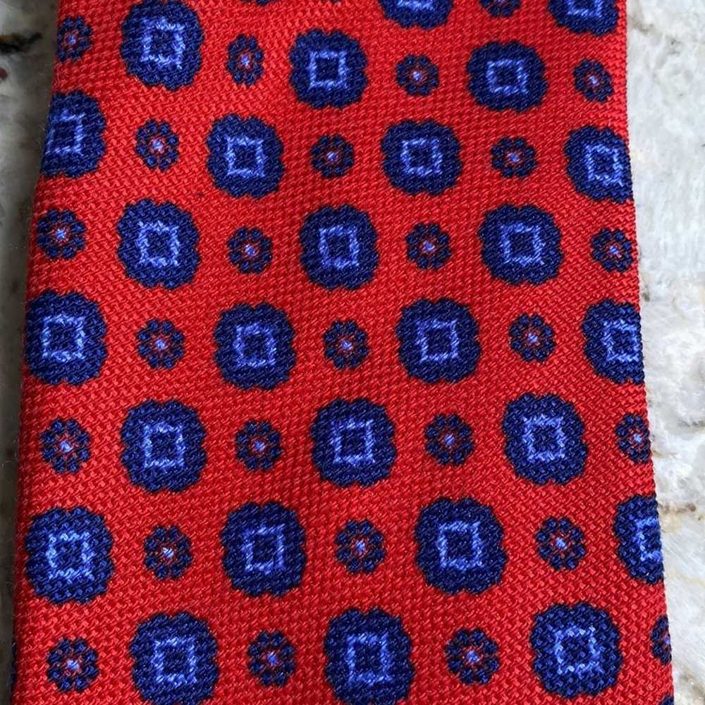 Altea Altea Red & Blue Foulard Wool & Silk Blend … - image 5