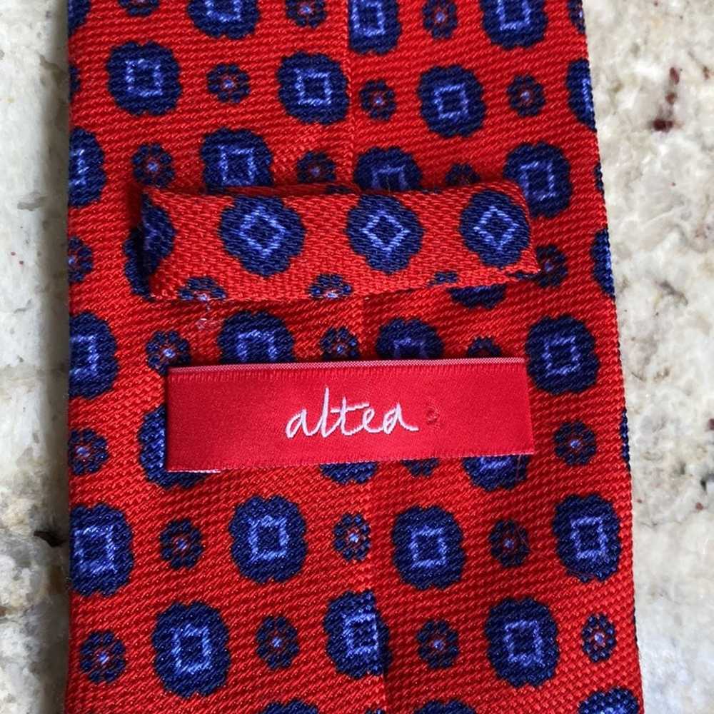 Altea Altea Red & Blue Foulard Wool & Silk Blend … - image 7