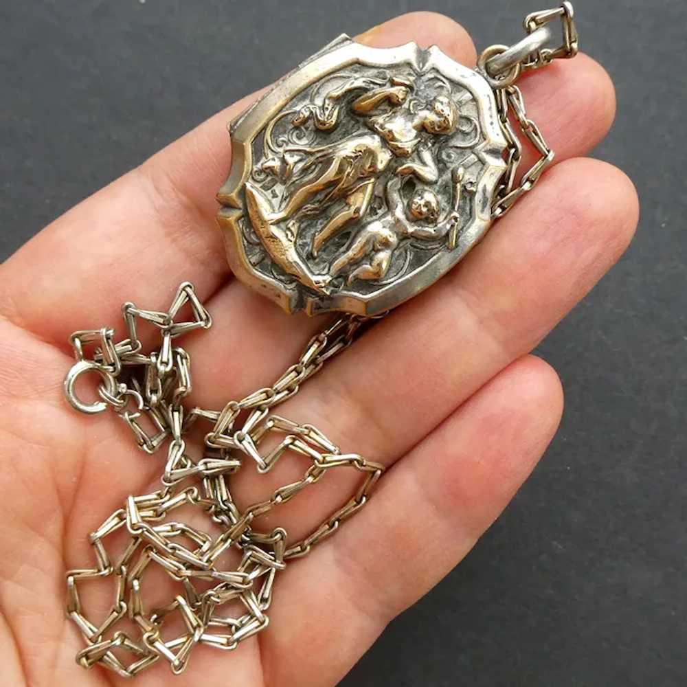 Large Antique Italian Locket Victorian Era Grand … - image 3