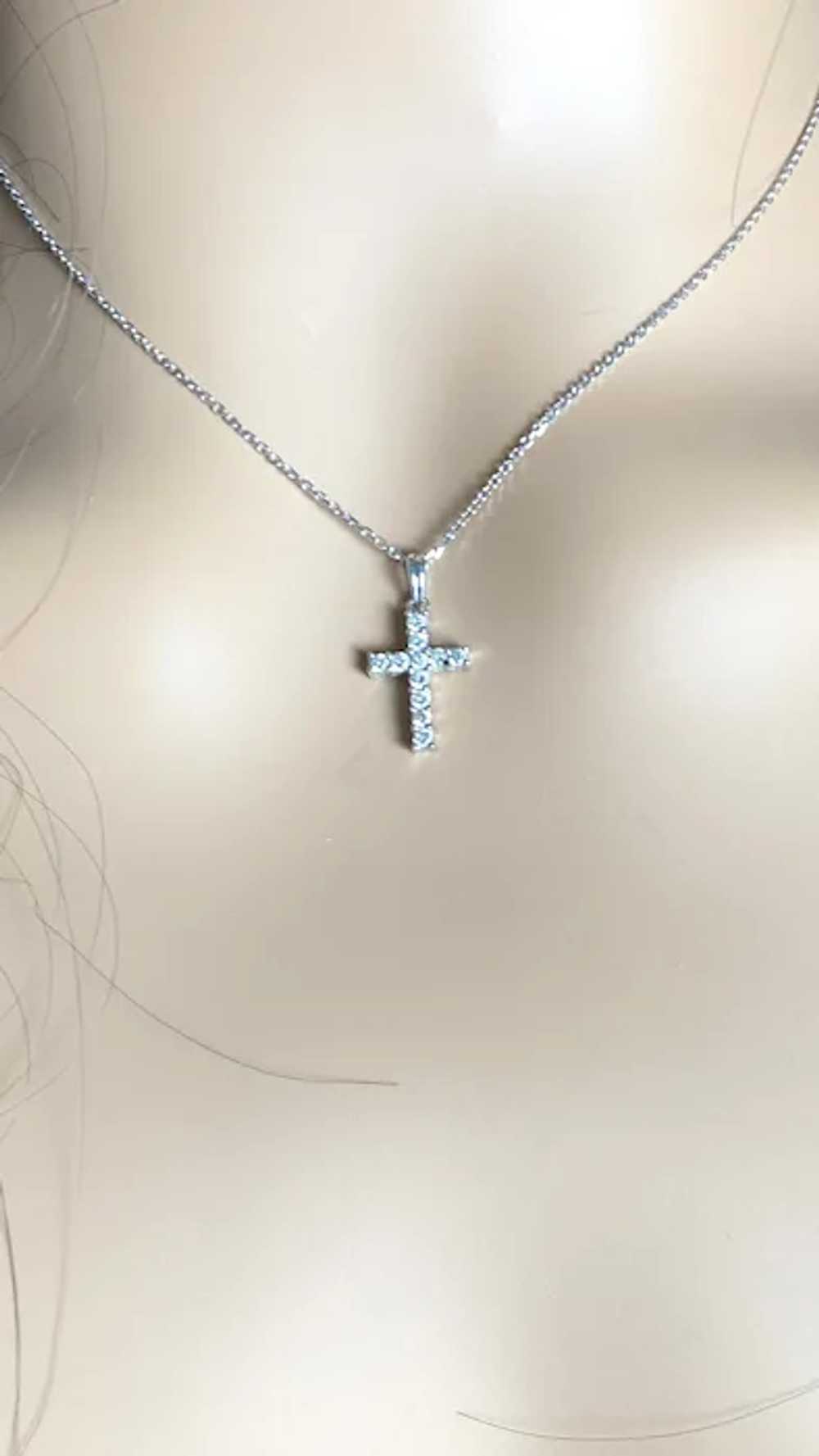 14k Gold Diamond Cross Pendant Necklace - image 6