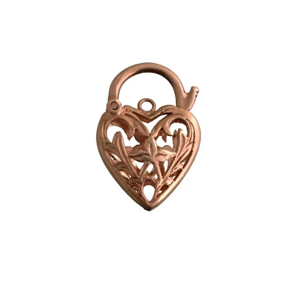 9K Rose Gold Lock Charm - image 3