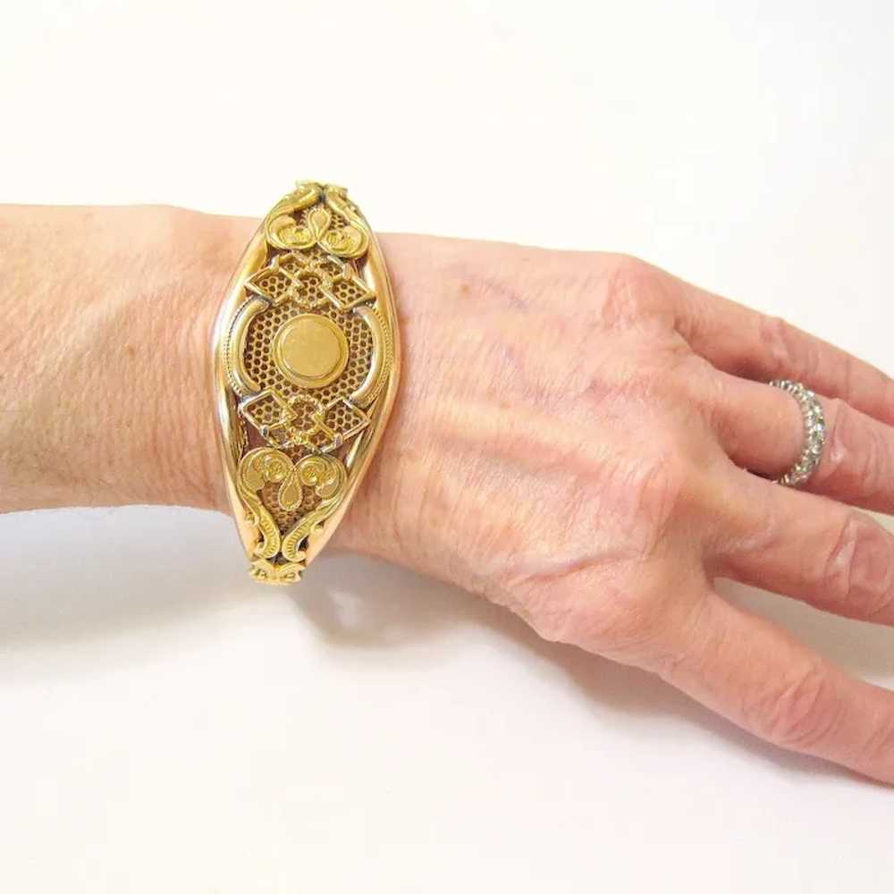 Antique Edwardian Rosy and Yellow Gold Bangle Bra… - image 2