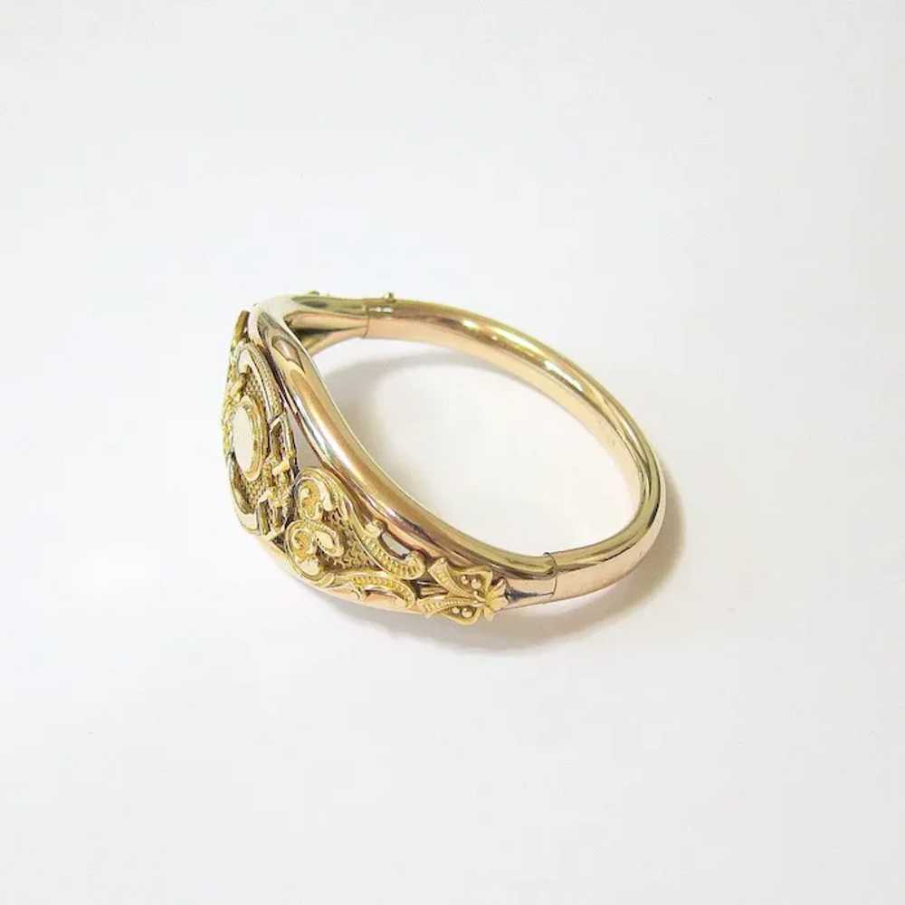 Antique Edwardian Rosy and Yellow Gold Bangle Bra… - image 5