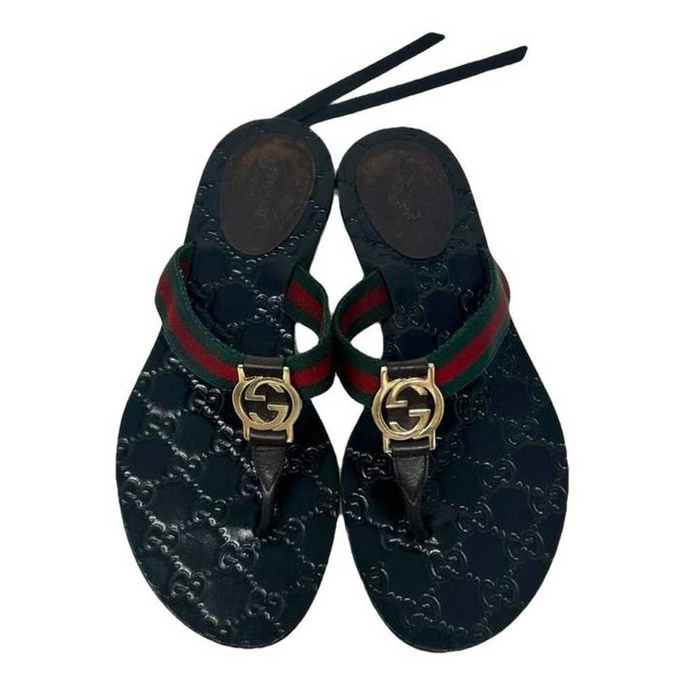 Gucci Double G leather sandal - image 1