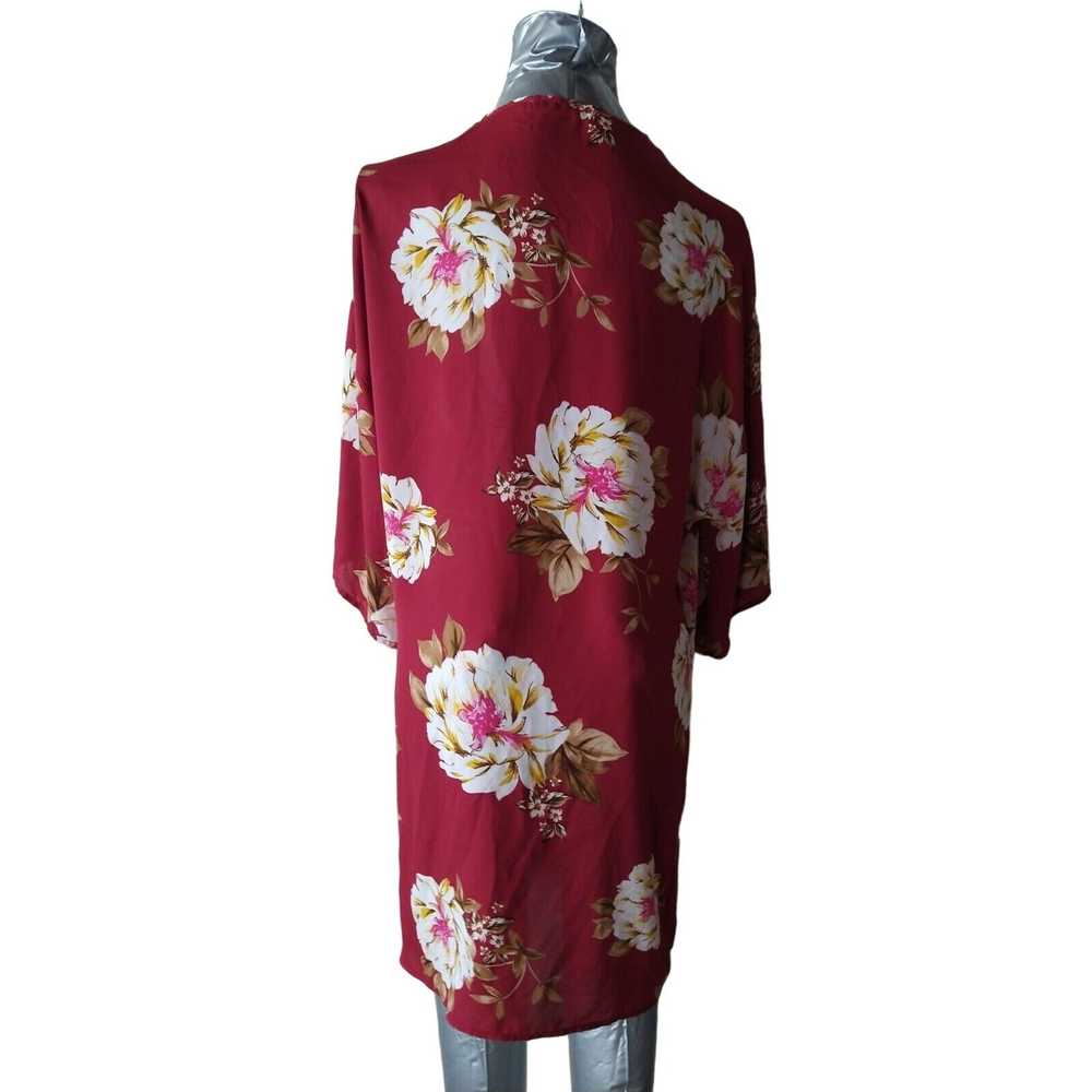 & Other Stories Kimono Burgundy White Flowers Sma… - image 3