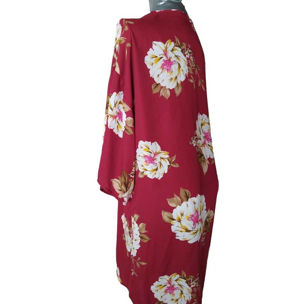 & Other Stories Kimono Burgundy White Flowers Sma… - image 4