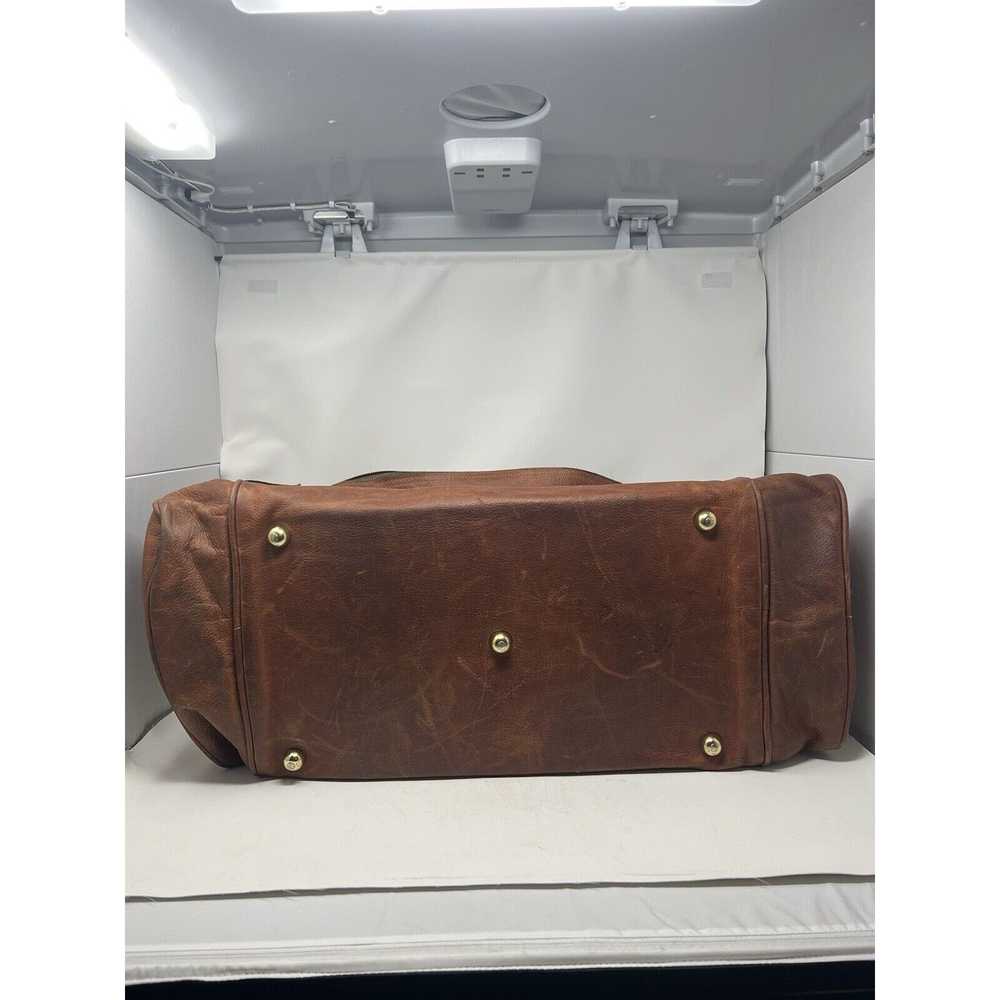 Orvis Orvis Brown Leather Luggage Weekender Trave… - image 12