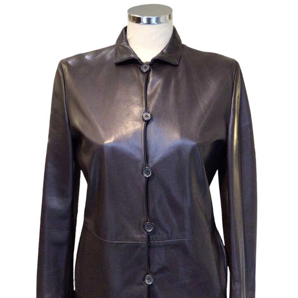 Jil Sander Leather biker jacket - image 2