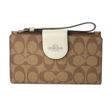 Coach Signature Color Block Long Wallet Brown - image 1