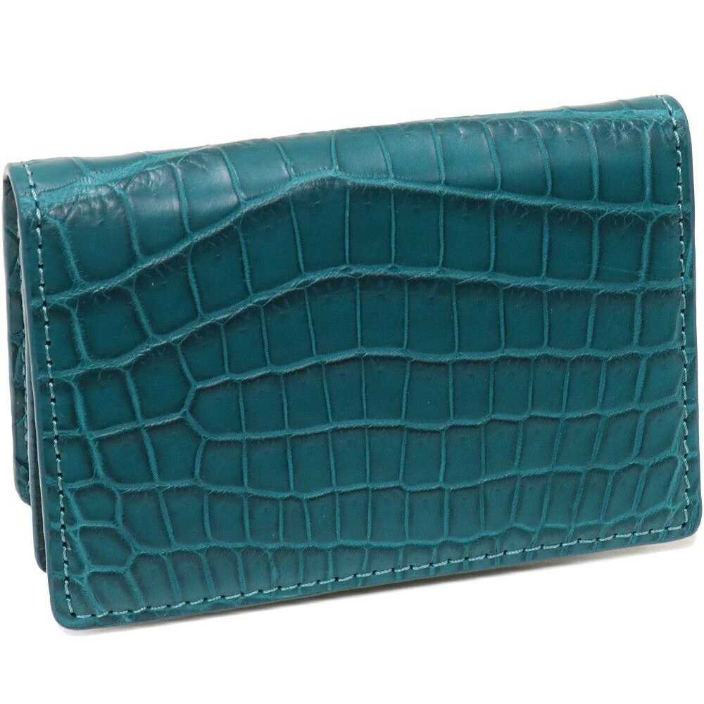 Other Other Crocodile Emerald Card Case Leather B… - image 1