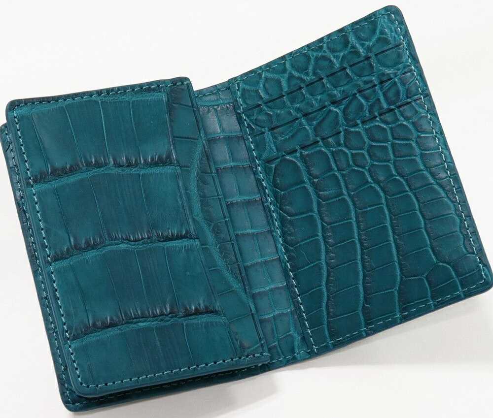 Other Other Crocodile Emerald Card Case Leather B… - image 3